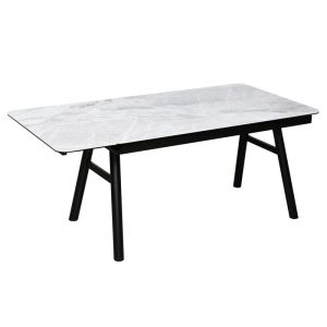 High Stability Extendable Grey Dining Table Retractable Dining Room Table 850mm