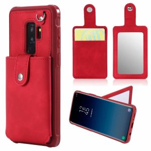 Samsung Galaxy S9 Leather Hidden Mirror Case with Card Slots Stay Back Cover