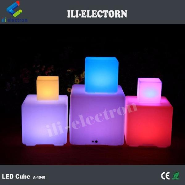 Solid LED Glow Cubes / Glowing Cube Stools Side Table / Illuminated Glow Accent Piece