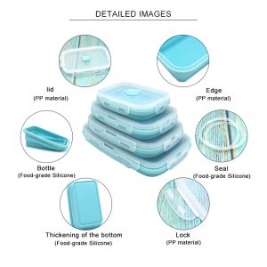 Bpa Free 550ml 1L 3L Camping Foldable Lunch Box