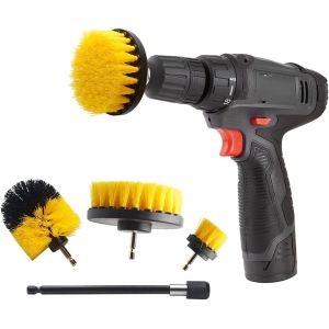 Drill Brush Attachment 4pcs Scrubber Brush Kit with Extend Attachment