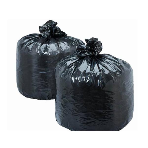 Plastic Flap Tie Trash Bags , Plastic Bin Bags Customized Color Embossing Surface