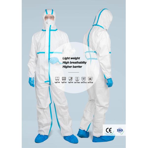 Anti Bacterial Disposable Protective Coverall With collar S-4XL