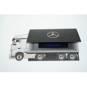 USB Gold Foil UV Finish Print LCD Video Brochure With Multi Functional Buttons