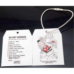 400gsm Custom Hang Tags With String With Beige Bullet String