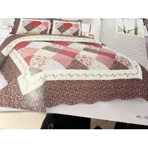 Imitated Patchwork Home Bed Quilts Brown Color Widely In Home Bedding