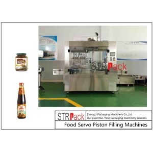 Servo Motor Driving Linear Piston Filling Machine For Shiitake Mushroom Sauce