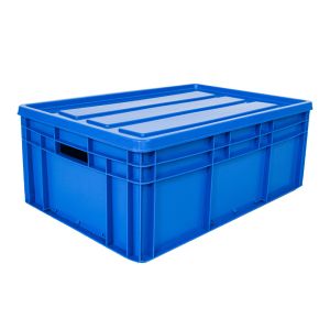 Convenient Eco-Friendly Plastic Storage Crate with Lid and Stackable Design