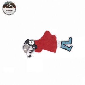 Delicate Cute Girl Embroidered Sports Patches 12 * 22.5CM Size For Hats / Shirts