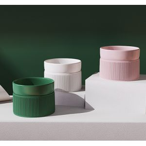 Tilted Elevated Cat Food Bowl Dish Pet Feeding Station With Stand ABS