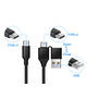 Type C To Type C 2 In 1 Data Transfer Cable Nylon Braided Usb A Male 20V/3A Fast