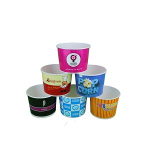 Food Grade Custom Printed Popcorn Buckets Cardboard Cinema Popcorn Holder