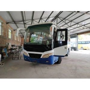 Used Shuttle Bus Front Engine 41 Seats Sliding Window Air Conditioner Leaf