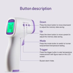 Digital Laser Infrared Forehead Thermometer Portable Easy Operation Quick