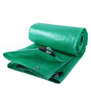 Lightweight 12 x 6 Metre Green PE Tarpaulin Sheet for Heavy Duty Waterproof