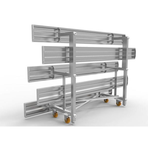 Quality 3 Rows Aluminum Sports Bleachers Plastic Seat Movable With Single Foot Planks wholesale