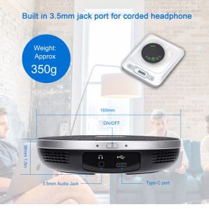 Omnidirectional 5m Pick Up Usb Conference Speaker Acoustic Gain Control