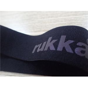 Heat Transfer Logo On Polyester Elastic Webbing / Clothing Elastic Band