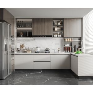 Cheap Furniture Storage Soft Closing Home Complete LED Light Cupboard Kitchen Cabinets for sale