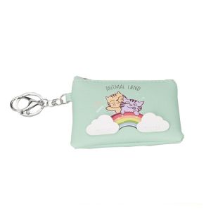 PDF Embossed 10x3.2x1.7cm Leather Key Pouches PU Leather Card Holder Debossed