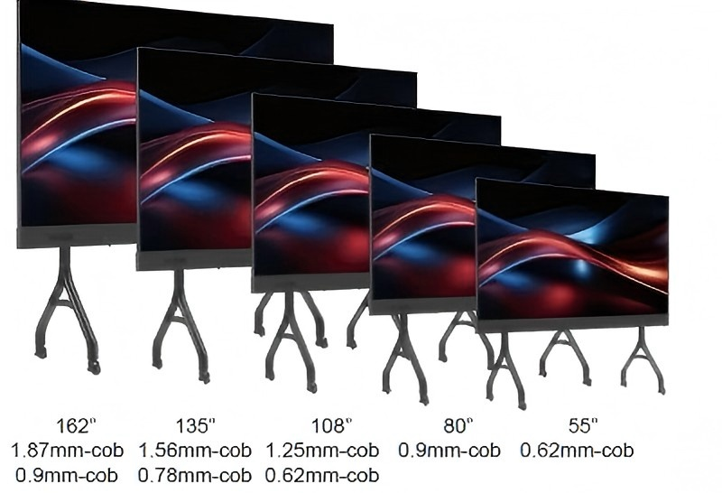 135-Inch P1.56 2K Smart Conference COB Screen All-in-One Design Dolby Audio Easy