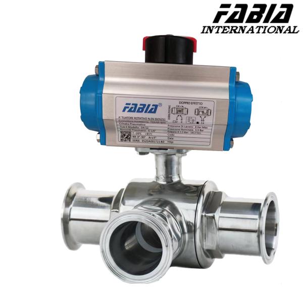 Quality 3/4" 3/8" High Pressure Pneumatic Ball Valve Three Way L Type wholesale