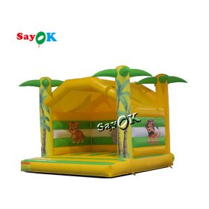 Customized Coconut Tree Inflatable Bounce House 0.55mm PVC Tarpaulin Material