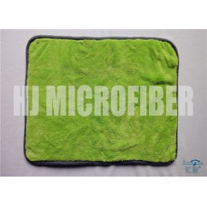 Green Plush Buffering Towel / High Absorbtion Microfiber Dusting Cloth For