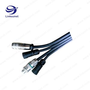 M12 grey connector and composite multi - fiber Flat cable wiring harness Custom