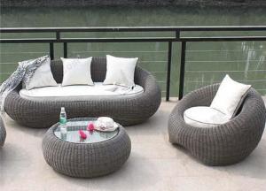 China Leisure Aluminium PE Rattan Wicker furniture Outdoor Garden Backyard Sofa sets wicker Patio sofa on sale