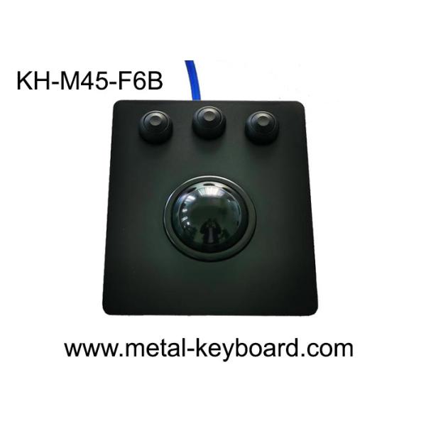 Quality Metal Panel Industrial Black Trackball Mouse With 3 Waterproof Buttons wholesale