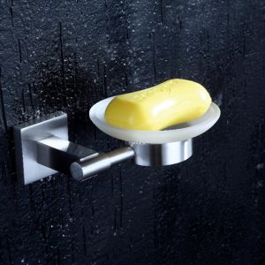 Square Liquid Soap Dish Holders Wall Mounted Polished