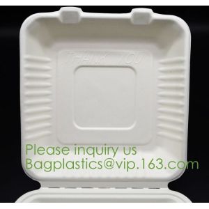 Biodegradable, Sugar Cane, Sugarcane Bamboo Pulp, Bento Box, Bagasse Food