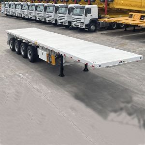12500*2500*1600 MM Steel Plate Flat Container Semi-Trailer with 3/4-Axis and