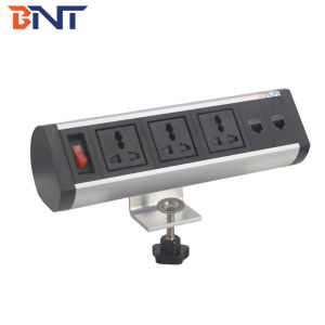 New design conference electrical power plug clamp on desk socket with rj45