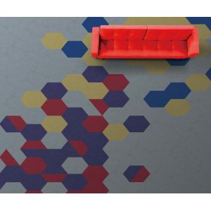 Unique Office Floor Tiles Hexagonal Pattern Low Noise Customized Color