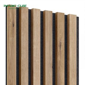 Interiors Wall Decorative Polyester Oak Slatted Mdf Sound Proof Board with Wood