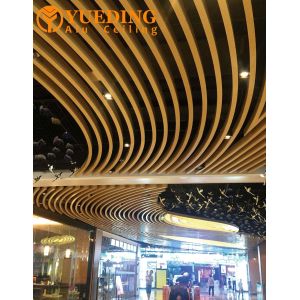 Cheap Linear Wood Grain Aluminum Square Tubes Metal Baffle Ceiling System for sale