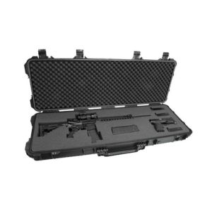 Black Gun Case Foam Insert Engraving 26X11X3cm Waterproof