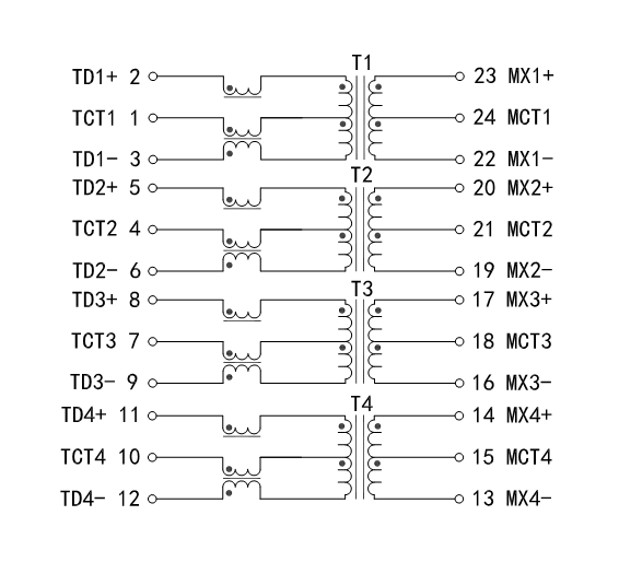 H6013NL Substitute POE Transformer , SMD 1000Base-T LP6062NL