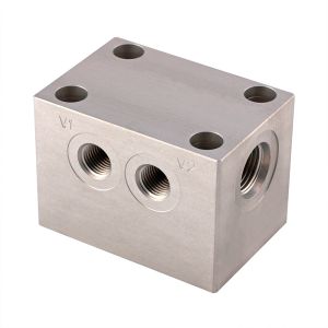 Aluminum Hydraulic Manifold Threaded Cartridge Valve Manifold CNC Machining