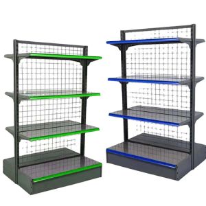 Euro style supermarket gondola shelves grid shelf