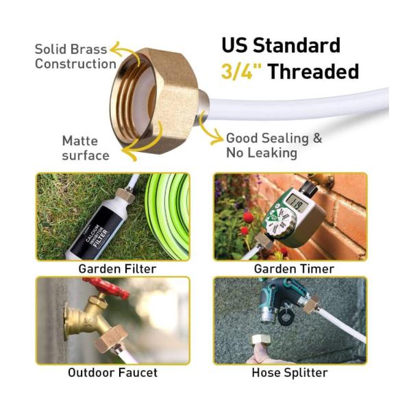 3/4'' Hose Thread Bib Swivel To 1/4'' Tubing Brass Blow Out Plug