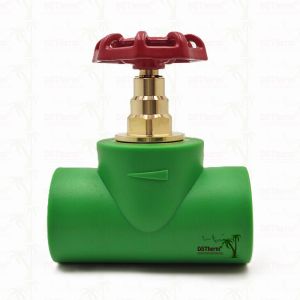 Black PPR Stop Valve With Chrome Plated / Brass Color Cartridge ISO 15784