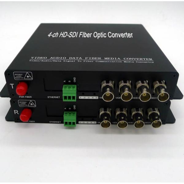 CCTV Cameras HD-SDI video signal to fiber converter,4-ch HD-SDI video with Gbe
