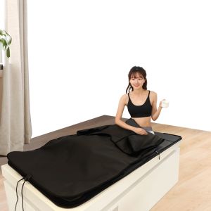 Black Negative Ion Balls Far Infrared Sauna Mat with 12 Pieces Photon Lights for