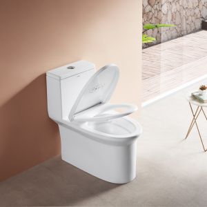 ISO9001 One Piece Toilets Siphon Flush Chair Height Elongated Toilet With Seat