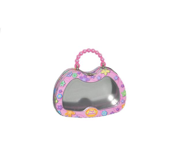 Quality Bead Chain Handle Tin Box With Window Specially Shape Ecofriendly Material wholesale
