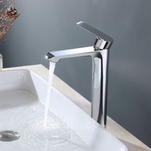 Brass Modern Vessel Single Hole Single Handle Basin Mixer Tap in Chrome
