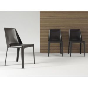 Elegantly Contrasted Isabel Fiberglass Dining Chair With Modern Fabrics